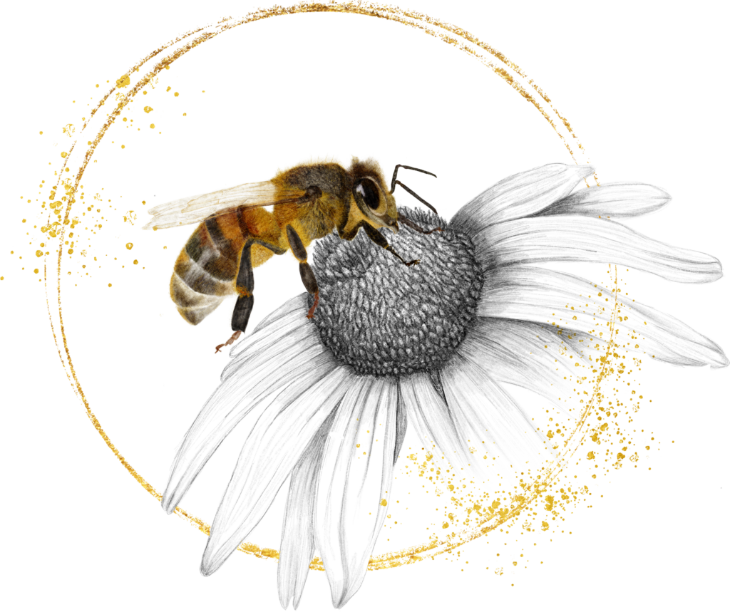Bee 2 Metallic Circle 1024x859