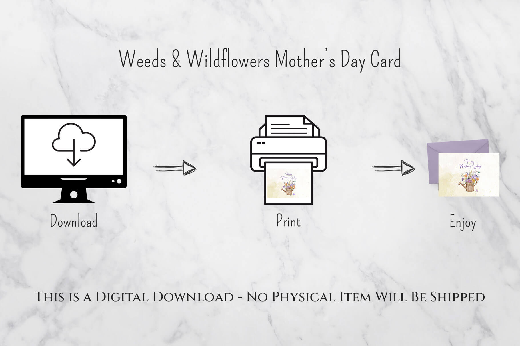 Weeds Wildflowers Mothers Day Card Download Print Enjoy