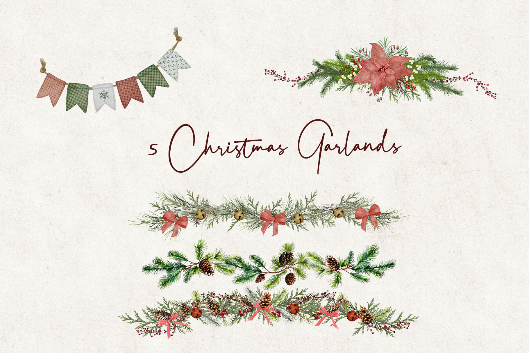 5 Christmas garland illustration