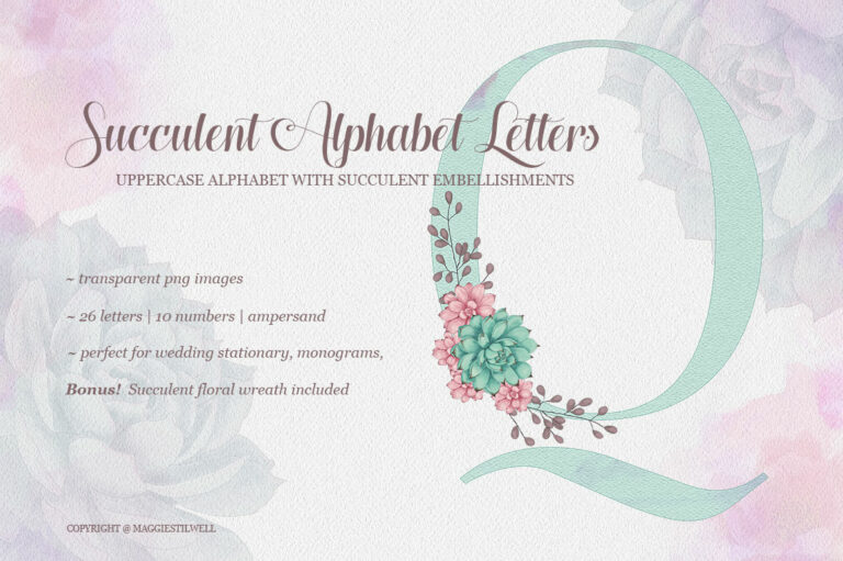 Succulent Alphabet Letters