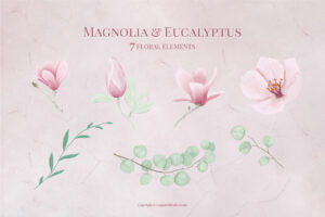 Magnolia & Eucalyptus Floral Alphabet