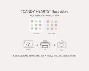 Candy Hearts Illustration