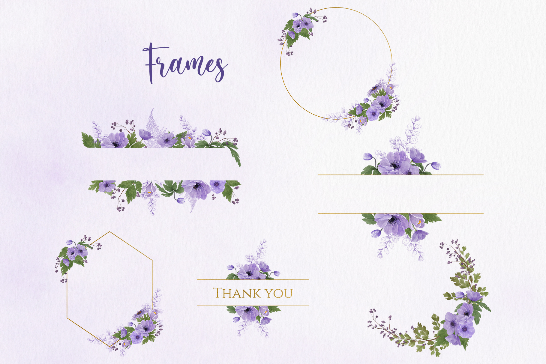 Purple Floral Frames
