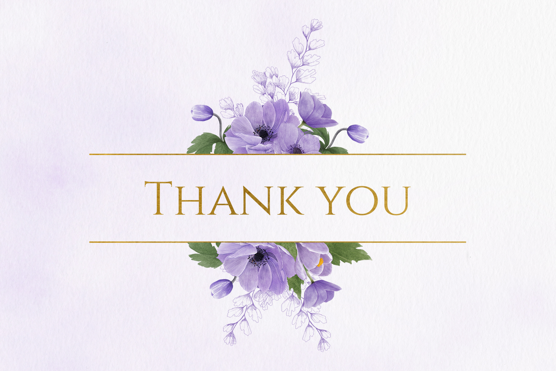 Purple Floral Thankyou