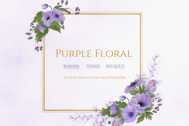 Purple Floral Illustrations