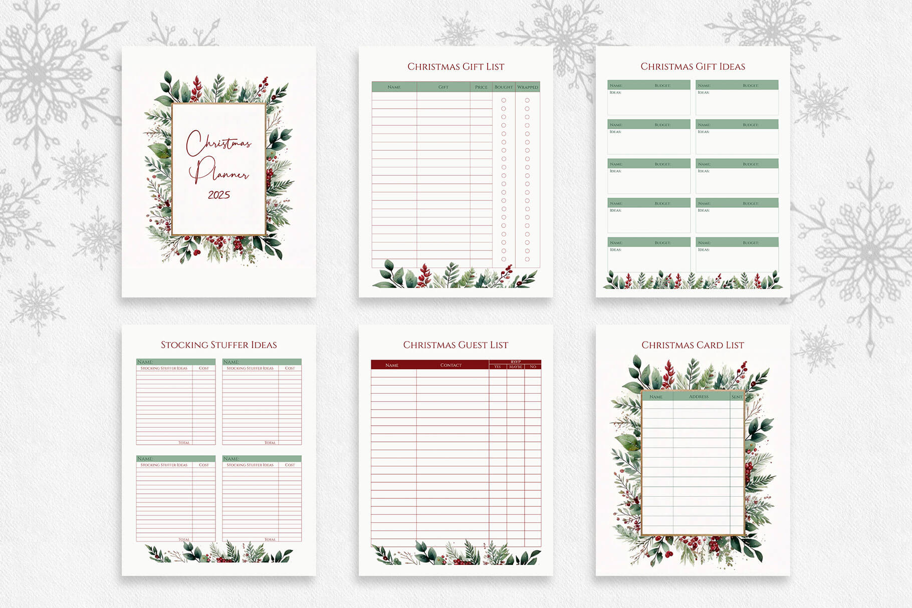 printable christmas planner - 2025