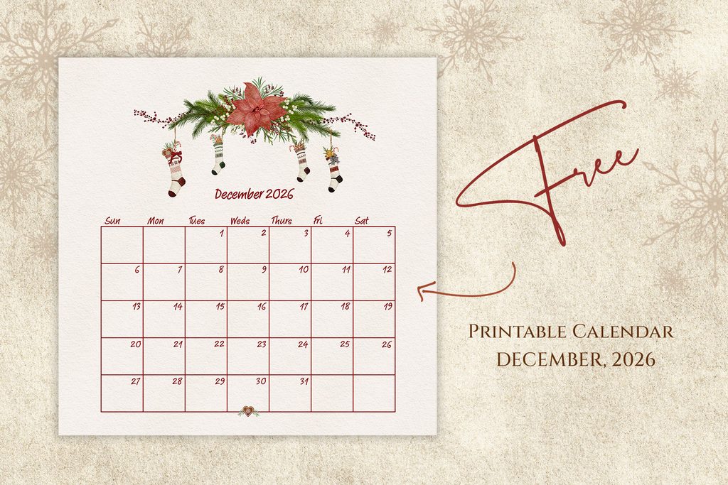 Free Printable Christmas Planner & Calendar - 2026 december calendar 2026 1.1