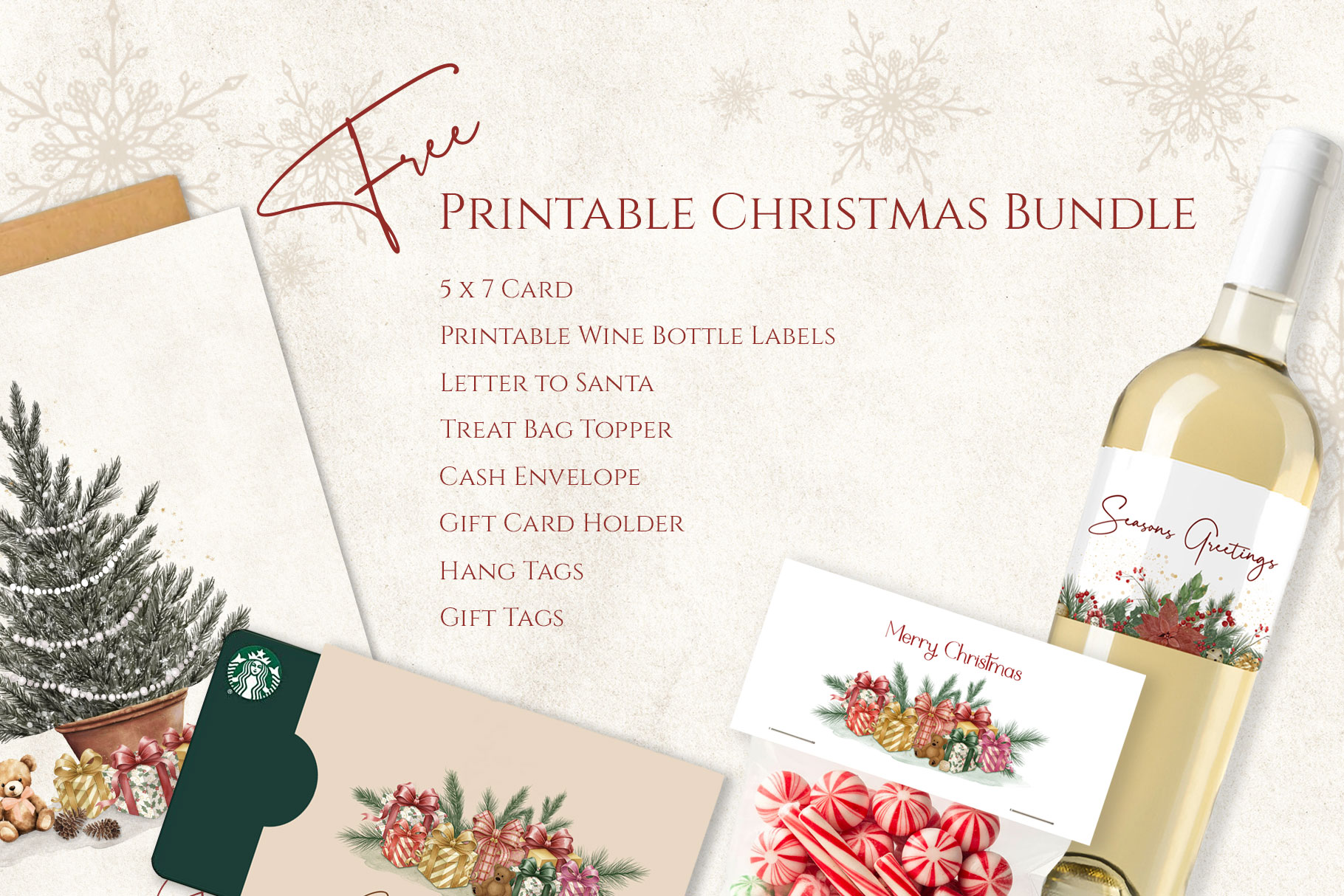 free christmas printables bundle