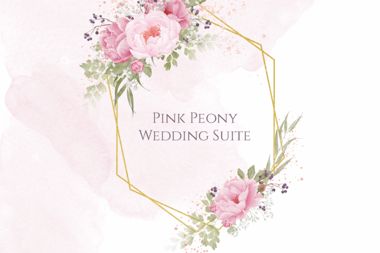 pink peonies wedding suite
