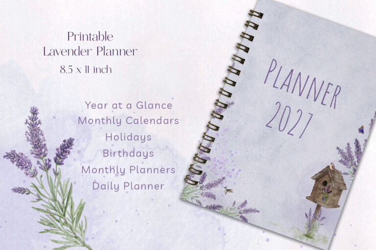lavender printable planner 1