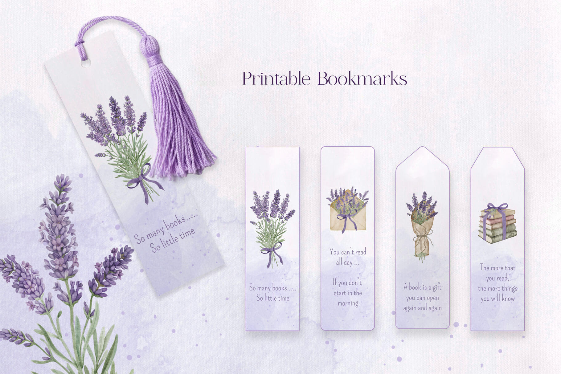 Lavender Printables Bundle lavender printables bookmarks