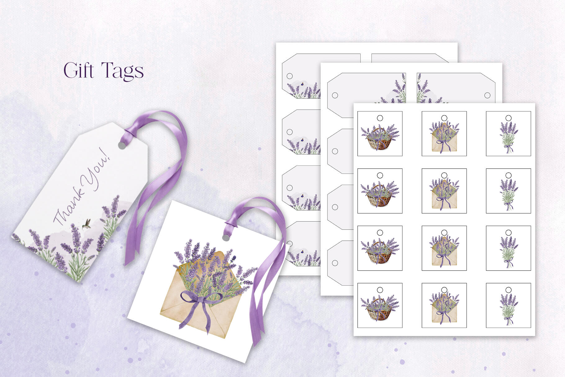 Lavender Printables Bundle lavender printables gift tags