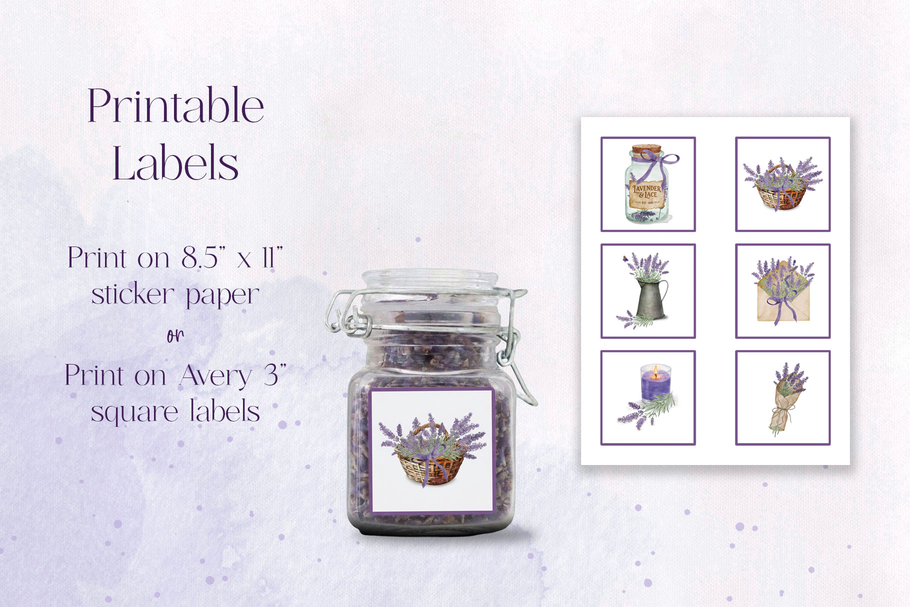 Lavender Printables Bundle lavender printables labels