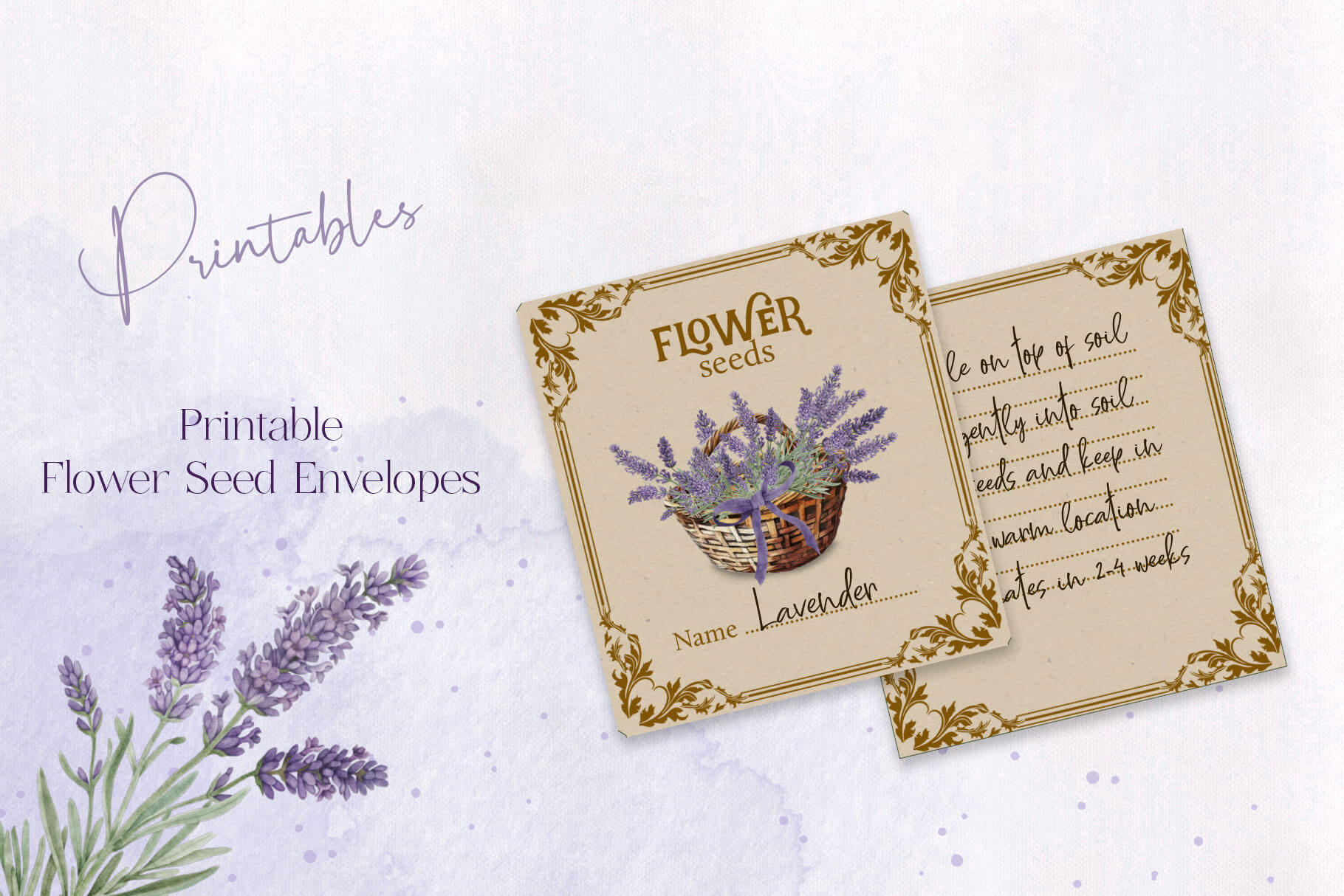 Lavender Printables Bundle lavender printables seed envelopes