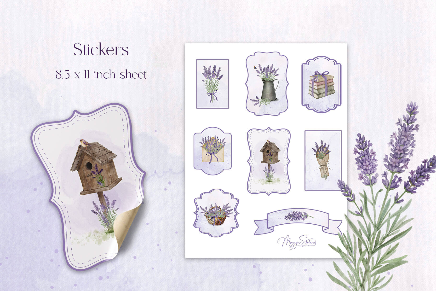 Lavender Printables Bundle lavender printables stickers