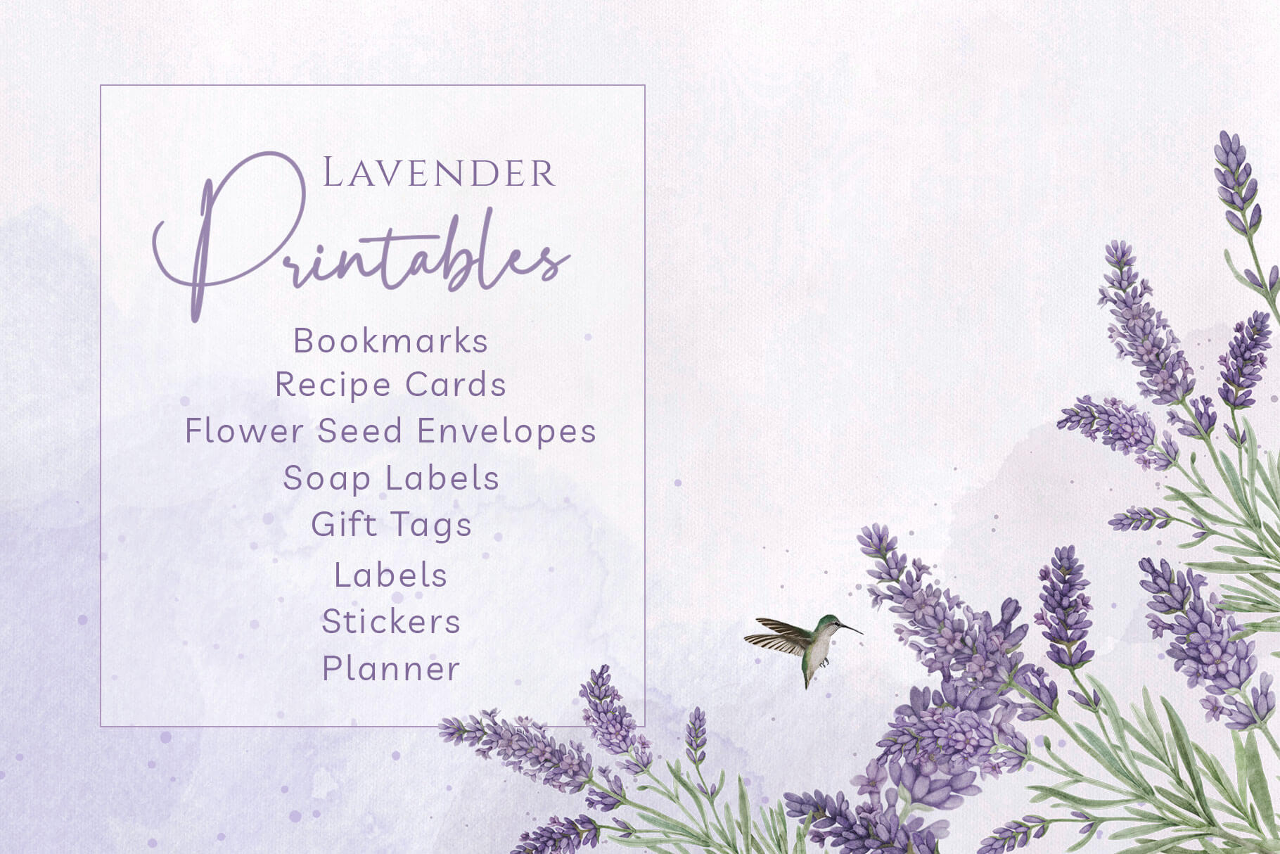 Lavender Printables Bundle lavender printables title 2
