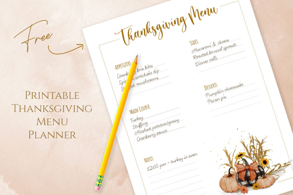 thanksgiving menu 1